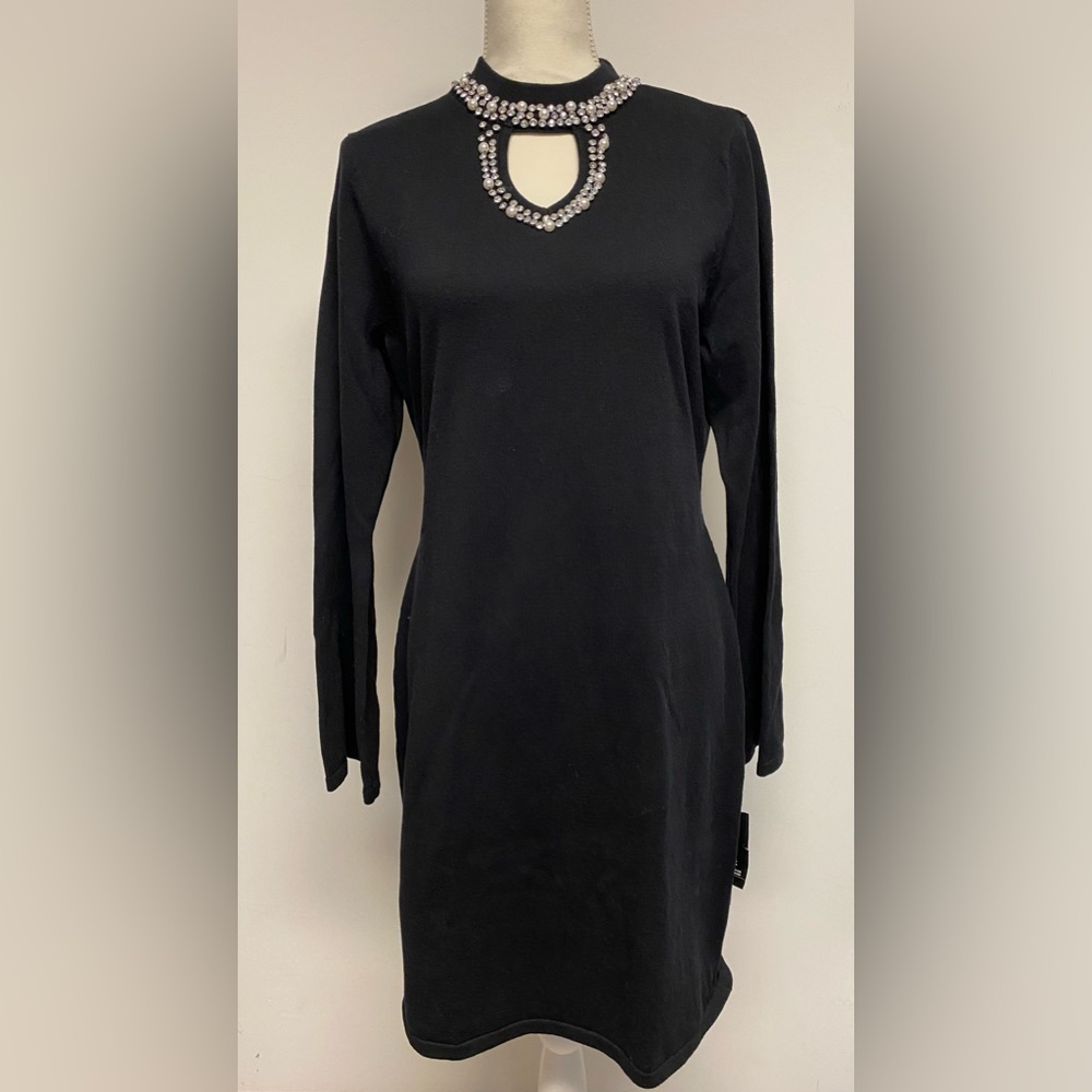 NWT | INC International Concepts | Embellished Sweater Dress | Sz L